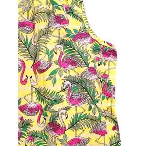 Anthony Richards Pink Flamingo Hawaiian Muumuu Midi House Dress Sleeveless, XL